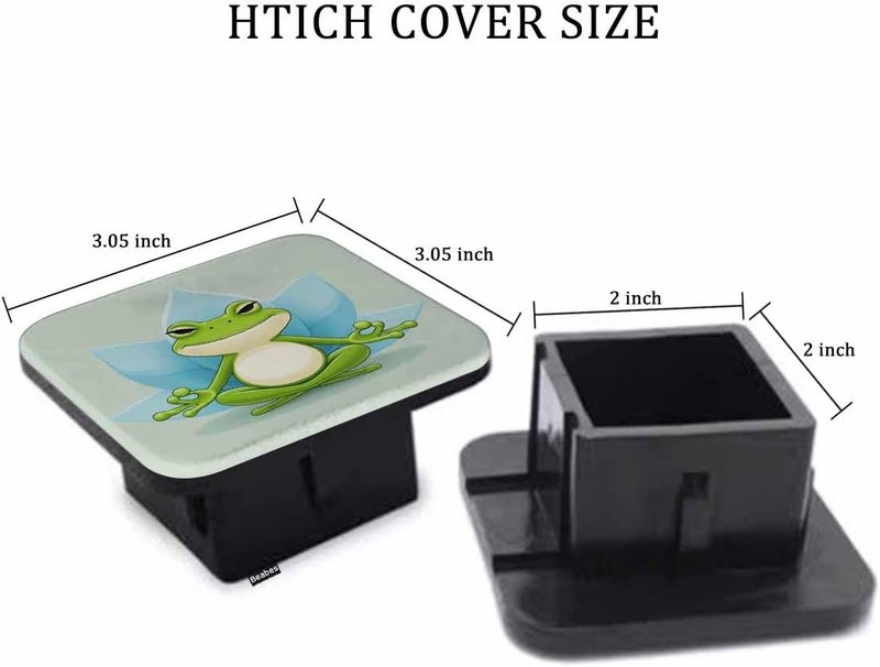 Beabes Hitch Cover Plug Frog, 2 Inch Receivers Diameter Funny Yoga Frog in Lotus Lightweight Trailer Hitch Tube Cover Hitch Safe Cover Receiver Hitch Covers for Pickups SUVs Cars - Image 2